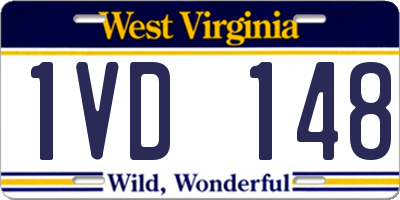 WV license plate 1VD148