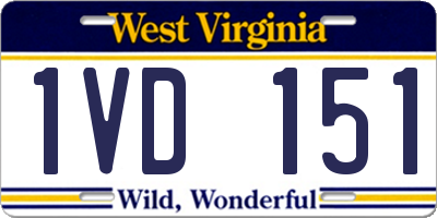 WV license plate 1VD151