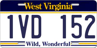 WV license plate 1VD152