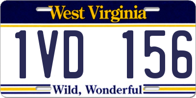 WV license plate 1VD156