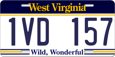 WV license plate 1VD157