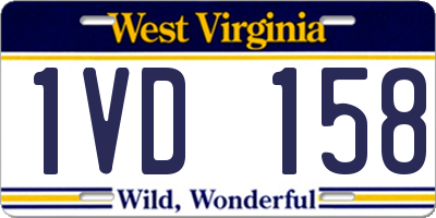 WV license plate 1VD158