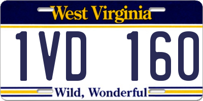 WV license plate 1VD160