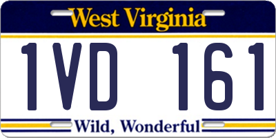WV license plate 1VD161