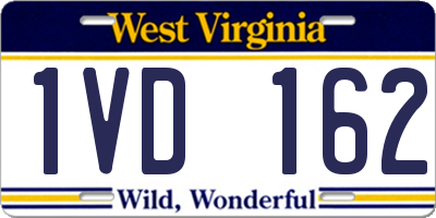 WV license plate 1VD162
