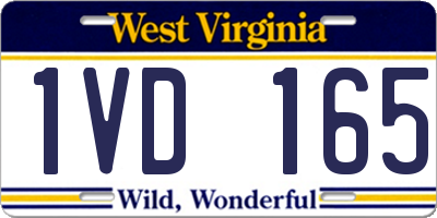 WV license plate 1VD165