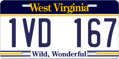 WV license plate 1VD167