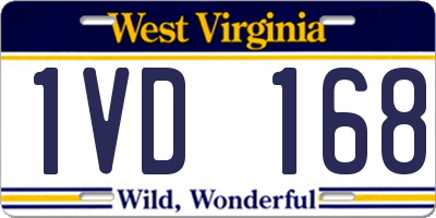WV license plate 1VD168