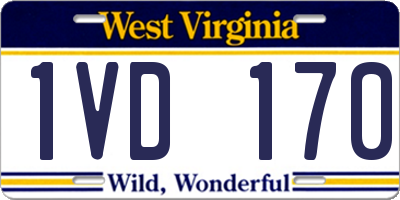 WV license plate 1VD170