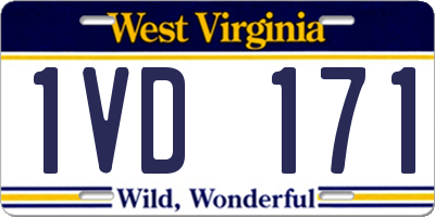 WV license plate 1VD171