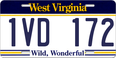 WV license plate 1VD172