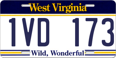 WV license plate 1VD173