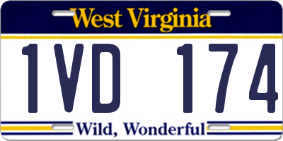WV license plate 1VD174