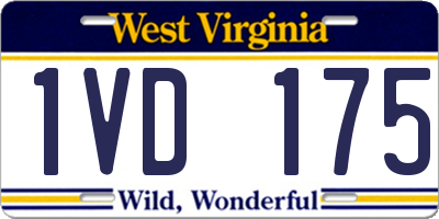 WV license plate 1VD175