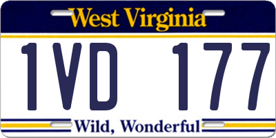 WV license plate 1VD177