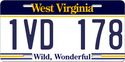WV license plate 1VD178