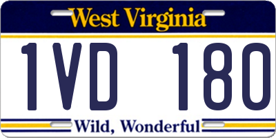 WV license plate 1VD180