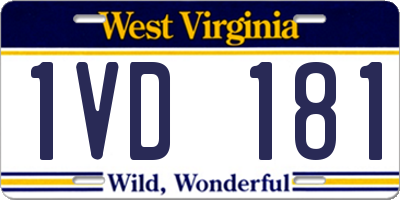 WV license plate 1VD181