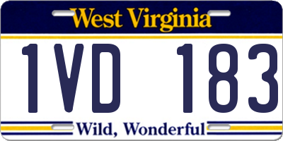 WV license plate 1VD183