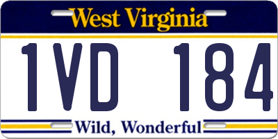 WV license plate 1VD184