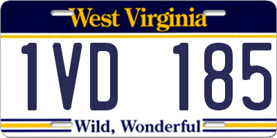 WV license plate 1VD185