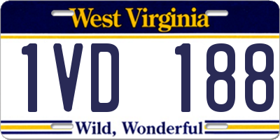 WV license plate 1VD188