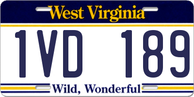 WV license plate 1VD189