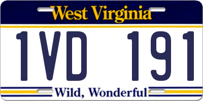 WV license plate 1VD191