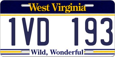 WV license plate 1VD193