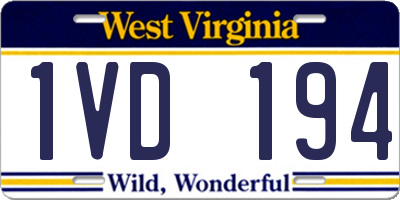 WV license plate 1VD194