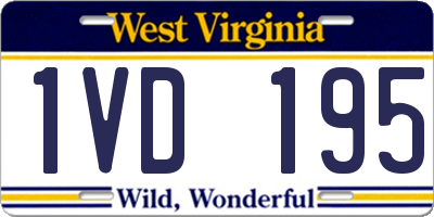 WV license plate 1VD195