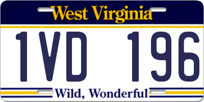 WV license plate 1VD196