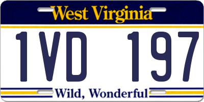 WV license plate 1VD197