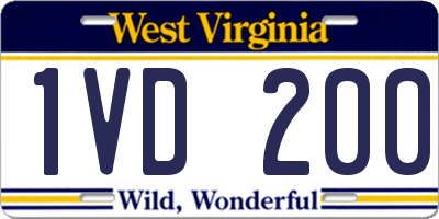 WV license plate 1VD200