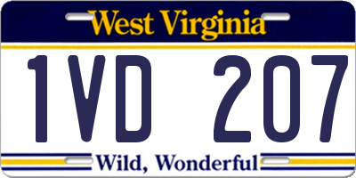 WV license plate 1VD207