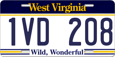 WV license plate 1VD208