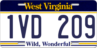 WV license plate 1VD209