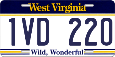 WV license plate 1VD220