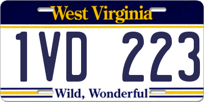 WV license plate 1VD223