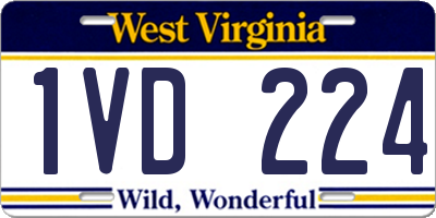 WV license plate 1VD224