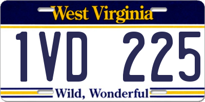 WV license plate 1VD225