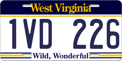 WV license plate 1VD226