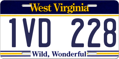 WV license plate 1VD228