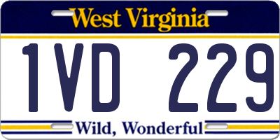 WV license plate 1VD229