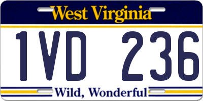 WV license plate 1VD236