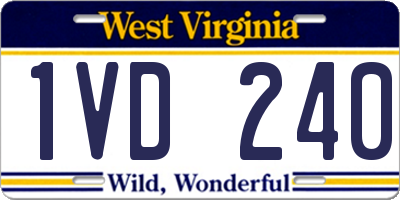 WV license plate 1VD240