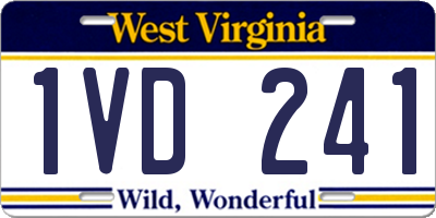 WV license plate 1VD241