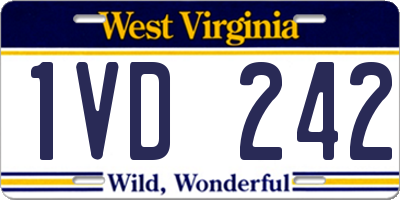 WV license plate 1VD242