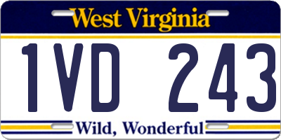 WV license plate 1VD243