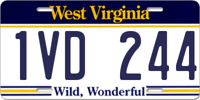 WV license plate 1VD244
